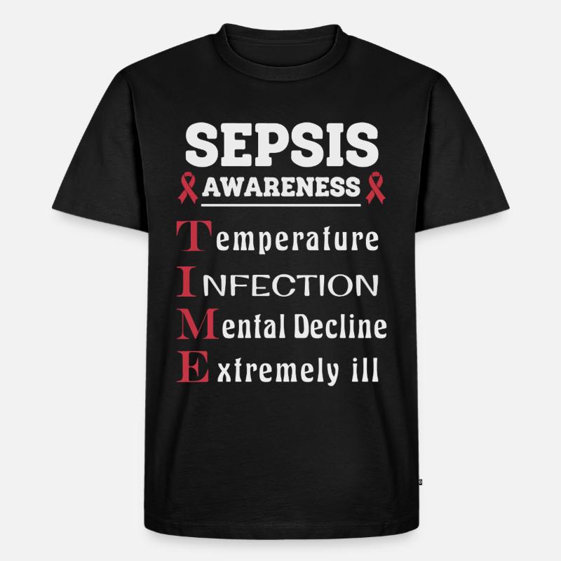 Sepsis Aufklärung T.I.M.E. Leitfaden - Männer Premium Bio T-Shirt - Schwarz