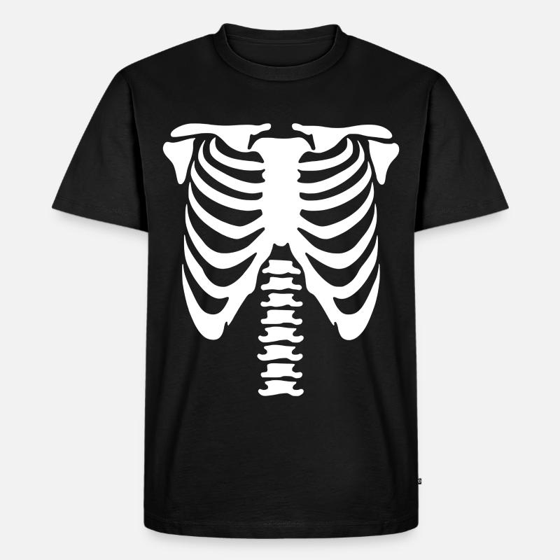 Skelett-Torso - Männer Premium Bio T-Shirt - Schwarz
