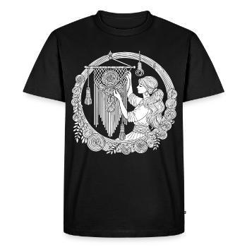 Macrame Design – Creativity & Boho Style - Men's Premium Organic T-Shirt - black - Front - Nico (187cm)