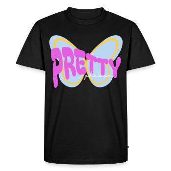 "Pretty please" sarcastic print design - Men's Premium Organic T-Shirt - black - Front - Nico (187cm)