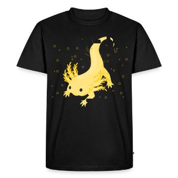Bright gecko design with yellow detail - Men's Premium Organic T-Shirt - black - Front - Nico (187cm)