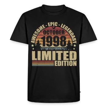 27th Retro Anniversary October 1998 - October 1998 - Men's Premium Organic T-Shirt - black - Front - Nico (187cm)