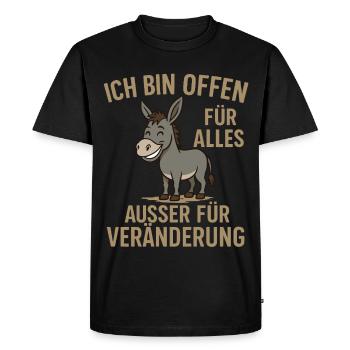 Message de motivation humoristique de l’âne - T-shirt Premium bio Homme - noir - Devant - Nico (187cm)