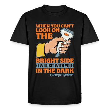 Sonographer When You Can't Look Ultrasound Tech - Men's Premium Organic T-Shirt - black - Front - Nico (187cm)