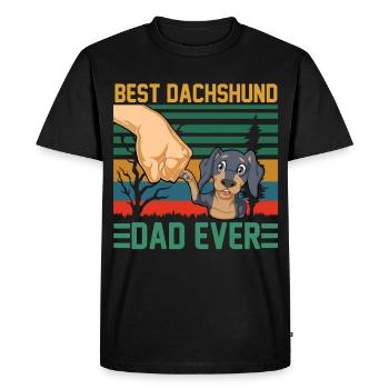 Meilleur papa teckel fête des pères - T-shirt Premium bio Homme - noir - Devant - Nico (187cm)