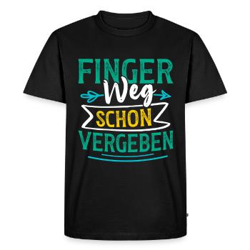 Malle HANDS OFF FORGIVEN Funny - Men's Premium Organic T-Shirt - black - Front - Nico (187cm)