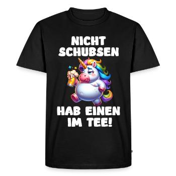 Ne poussez pas - Licorne ivre - T-shirt Premium bio Homme - noir - Devant - Nico (187cm)