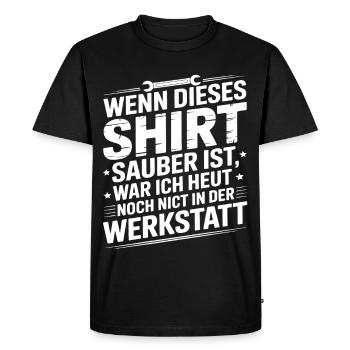 If this shirt is clean workshop - Men's Premium Organic T-Shirt - black - Front - Nico (187cm)