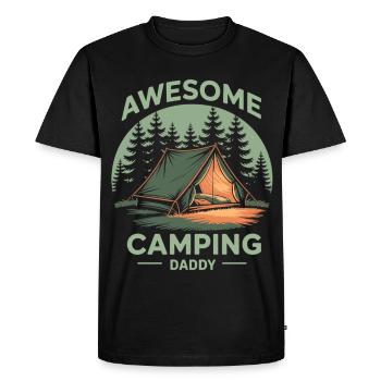 Cadeau de chemise de camping pour papa - T-shirt Premium bio Homme - noir - Devant - Nico (187cm)