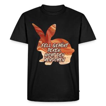 Bien-être animal LA FOURRURE APPARTIENT AUX ANIMAUX Plaisir - T-shirt Premium bio Homme - noir - Devant - Nico (187cm)