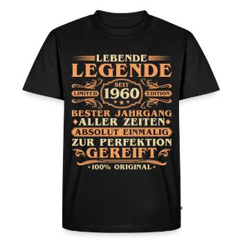 65th Birthday Born 1960 Vintage - Men's Premium Organic T-Shirt - black - Front - Nico (187cm)