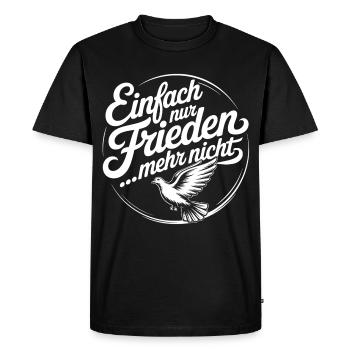 Paix avec Dove – Conception du symbole de la paix - T-shirt Premium bio Homme - noir - Devant - Nico (187cm)