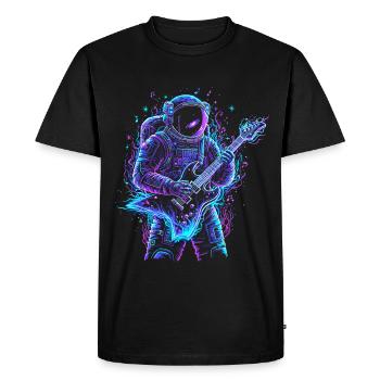 Astronaut Musician - Electric Guitar - Men's Premium Organic T-Shirt - black - Front - Nico (187cm)