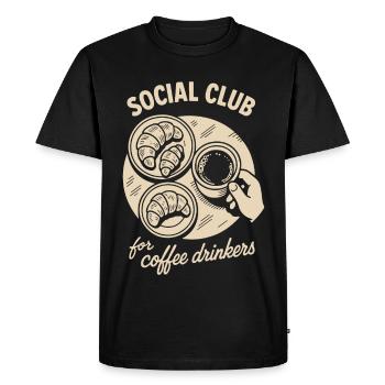 Social Club For Coffee Drinkers Cozy Design - Men's Premium Organic T-Shirt - black - Front - Nico (187cm)