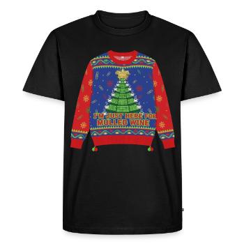 Ici pour le vin chaud - T-shirt Premium bio Homme - noir - Devant - Nico (187cm)