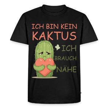 Cactus avec un cœur – la proximité au lieu des épines - T-shirt Premium bio Homme - noir - Devant - Nico (187cm)