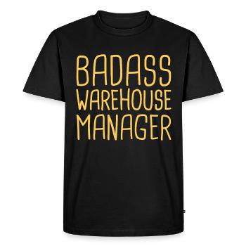 Warehouse Manager Badass - Men's Premium Organic T-Shirt - black - Front - Nico (187cm)