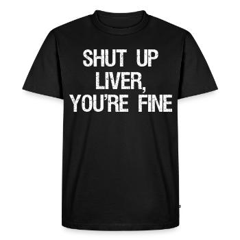 Tais-toi Foie Tu Es Belle Chemise Drôle - T-shirt Premium bio Homme - noir - Devant - Nico (187cm)