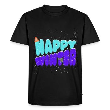 L’hiver dans la neige - T-shirt Premium bio Homme - noir - Devant - Nico (187cm)