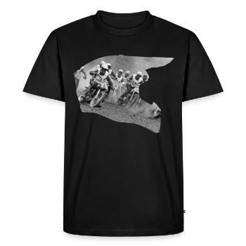 Motocross Helmet black and white design - 2 - Men's Premium Organic T-Shirt - black - Front - Nico (187cm)