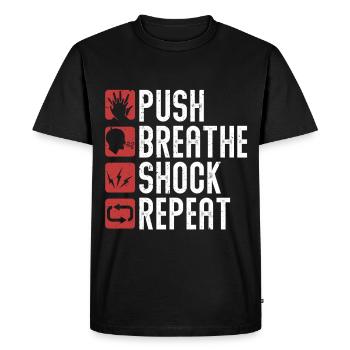 Instructeur de RCR, médecin urgentiste en réanimation - T-shirt Premium bio Homme - noir - Devant - Nico (187cm)