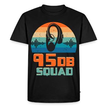 Deaf Deaf Hearing Impairment 95DB Squad - Men's Premium Organic T-Shirt - black - Front - Nico (187cm)