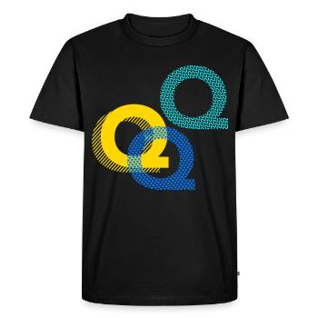 Lettre Q q - T-shirt Premium bio Homme - noir - Devant - Nico (187cm)
