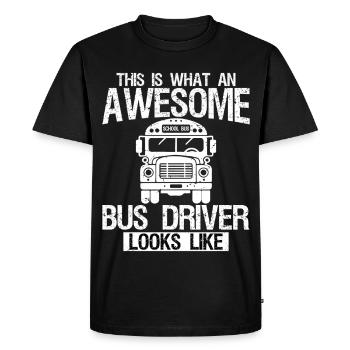Voici à quoi ressemble un chauffeur de bus génial - T-shirt Premium bio Homme - noir - Devant - Nico (187cm)