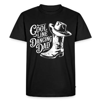 Cowboy boots with hat. Dad dancing line dancing - Men's Premium Organic T-Shirt - black - Front - Nico (187cm)