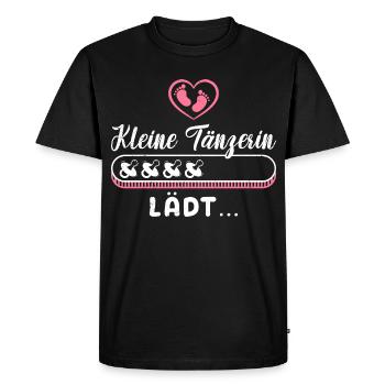 Bientôt Maman LITTLE DANCER INVITE LA FUTURE MAMAN - T-shirt Premium bio Homme - noir - Devant - Nico (187cm)
