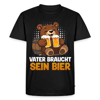 LE FUTUR PAPA A BESOIN DE SA BIÈRE Drôle - T-shirt Premium bio Homme - noir - Devant - Nico (187cm)