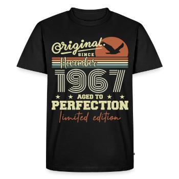 Novembre 1967 Anniversaire 1967 november 1967  - T-shirt Premium bio Homme - noir - Devant - Nico (187cm)