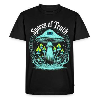 Magic Mushroom - Spiritual Self-Discovery - Men's Premium Organic T-Shirt - black - Front - Nico (187cm)