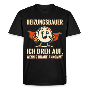 Motif de super-héros chauffagiste - T-shirt Premium bio Homme - noir - Devant - Nico (187cm)