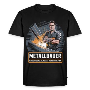 Métallurgiste avec slogan et design industriel - T-shirt Premium bio Homme - noir - Devant - Nico (187cm)