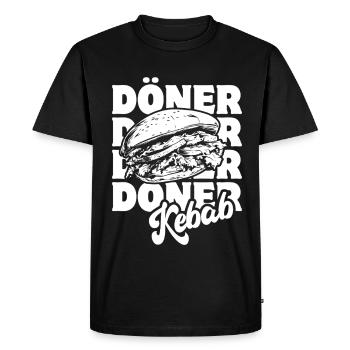 Döner Kebab - Restauration rapide - Spruch - T-shirt Premium bio Homme - noir - Devant - Nico (187cm)