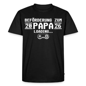 Futur papa 2026 loading - Père - T-shirt Premium bio Homme - noir - Devant - Nico (187cm)