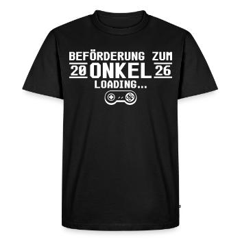 Expectant Uncle 2026 loading - Godfather - Men's Premium Organic T-Shirt - black - Front - Nico (187cm)