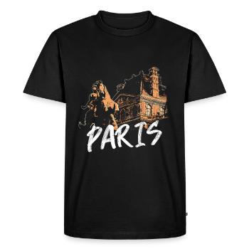 Paris architecture et statue - T-shirt Premium bio Homme - noir - Devant - Nico (187cm)