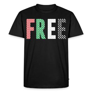 Palestine libre - T-shirt Premium bio Homme - noir - Devant - Nico (187cm)
