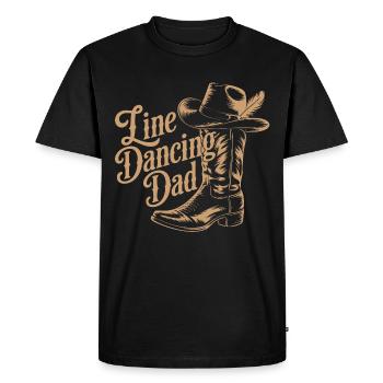 Western Cowboy Style with Line Dance Dad Motif - Men's Premium Organic T-Shirt - black - Front - Nico (187cm)