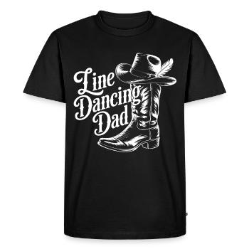 Western Dad Line Dancer Design - Men's Premium Organic T-Shirt - black - Front - Nico (187cm)