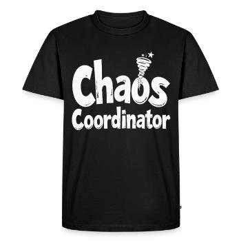 Chaos Coordinator - Funny Saying - Men's Premium Organic T-Shirt - black - Front - Nico (187cm)