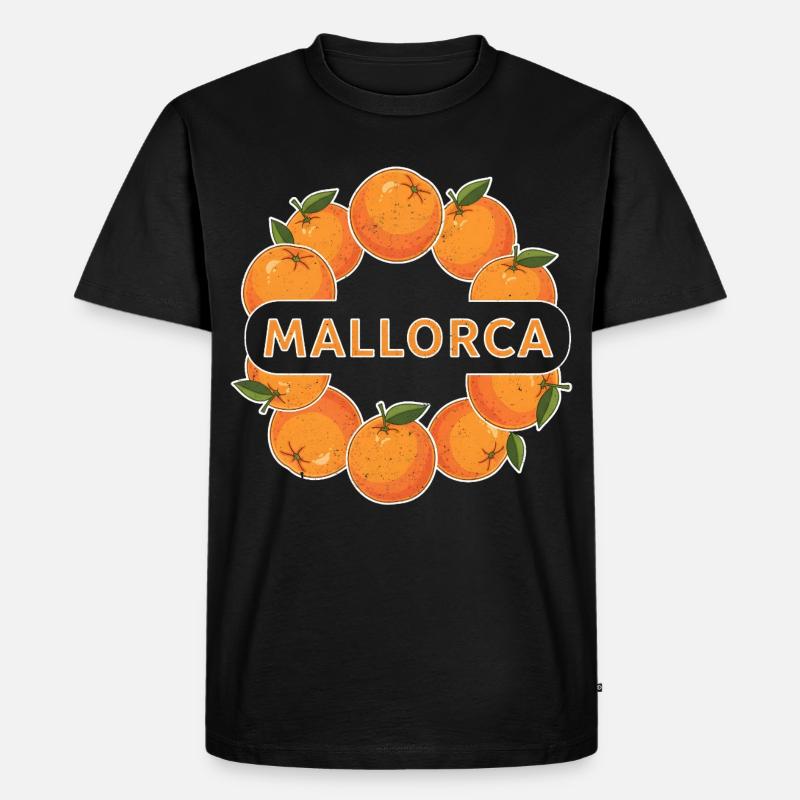Mallorca Orangen Kreis - Männer Premium Bio T-Shirt - Schwarz