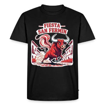 Fiesta San Fermín Bull Run - T-shirt Premium bio Homme - noir - Devant - Nico (187cm)