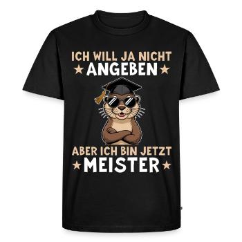 Master craftsman's examination passed - Otter Master Degree - Men's Premium Organic T-Shirt - black - Front - Nico (187cm)