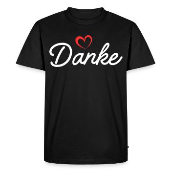 Texte de remerciement - T-shirt Premium bio Homme - noir - Devant - Nico (187cm)