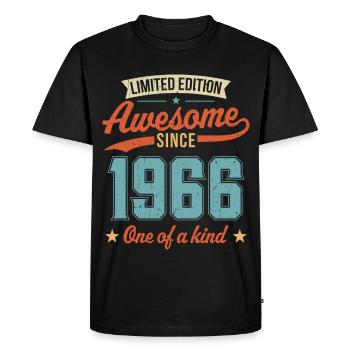 Génial depuis 1966 - T-shirt Premium bio Homme - noir - Devant - Nico (187cm)