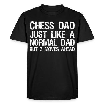 Papa d’échecs comme un papa normal, mais 3 coups d’avance - T-shirt Premium bio Homme - noir - Devant - Nico (187cm)