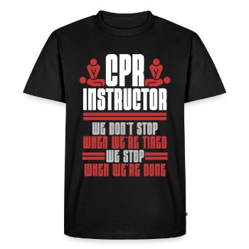 Instructeur de RCR, médecin urgentiste en réanimation - T-shirt Premium bio Homme - noir - Devant - Nico (187cm)